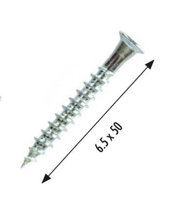 Kabin Vidası Yıldız Sivri 6.5X50 Çinko