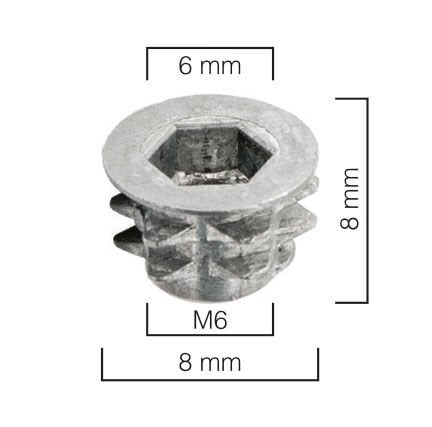 Metal Dübel Euro M6 / 8×8 Çinko