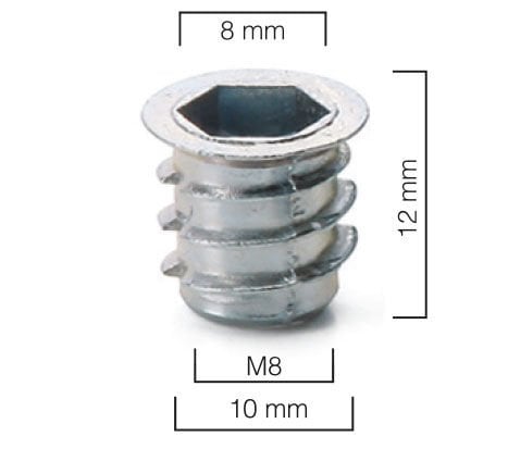Metal Dübel M8 / 10×12 Çinko 