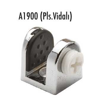 Tırnak Metal Cam Raf Tutucu(Plastik Vidalı Max. 8 Mm) Krom