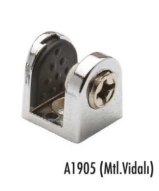 Tırnak Metal Cam Raf Tutucu(Metal Vidalı Max. 8 Mm) Krom
