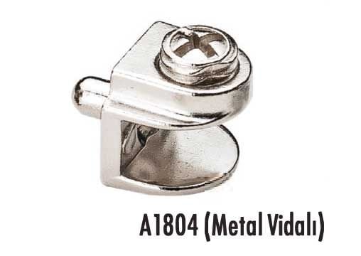 Metal Cam Raf Tutucu Pimli(Metal Vidalı Max. 8 Mm) Krom