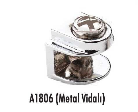 Metal Cam Raf Tutucu Düz (Metal Vidalı Max. 8 Mm) Krom