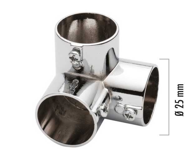 Compact Hırdavat 3’Lü Boru Flanşı Vidalı Ø25 Krom