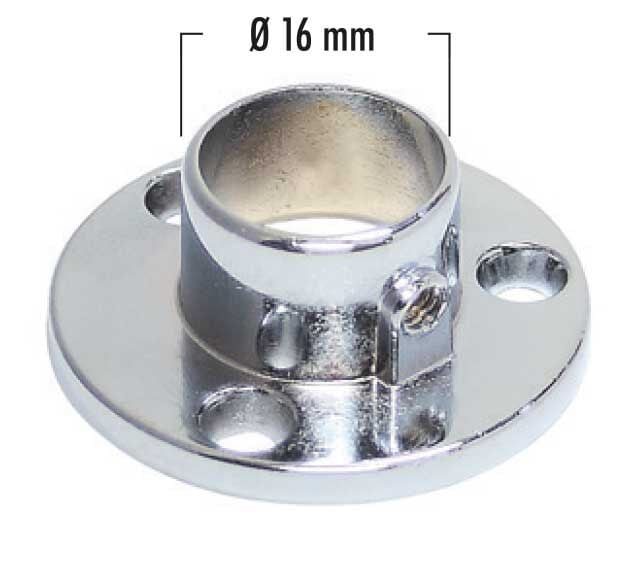 Compact Hırdavat Yuvarlak Mini Flanş Vidalı Ø16 Krom