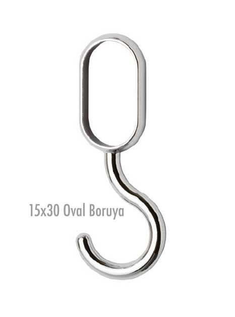 Compact Hırdavat Boru Askı Kancası Oval (15×29) Krom