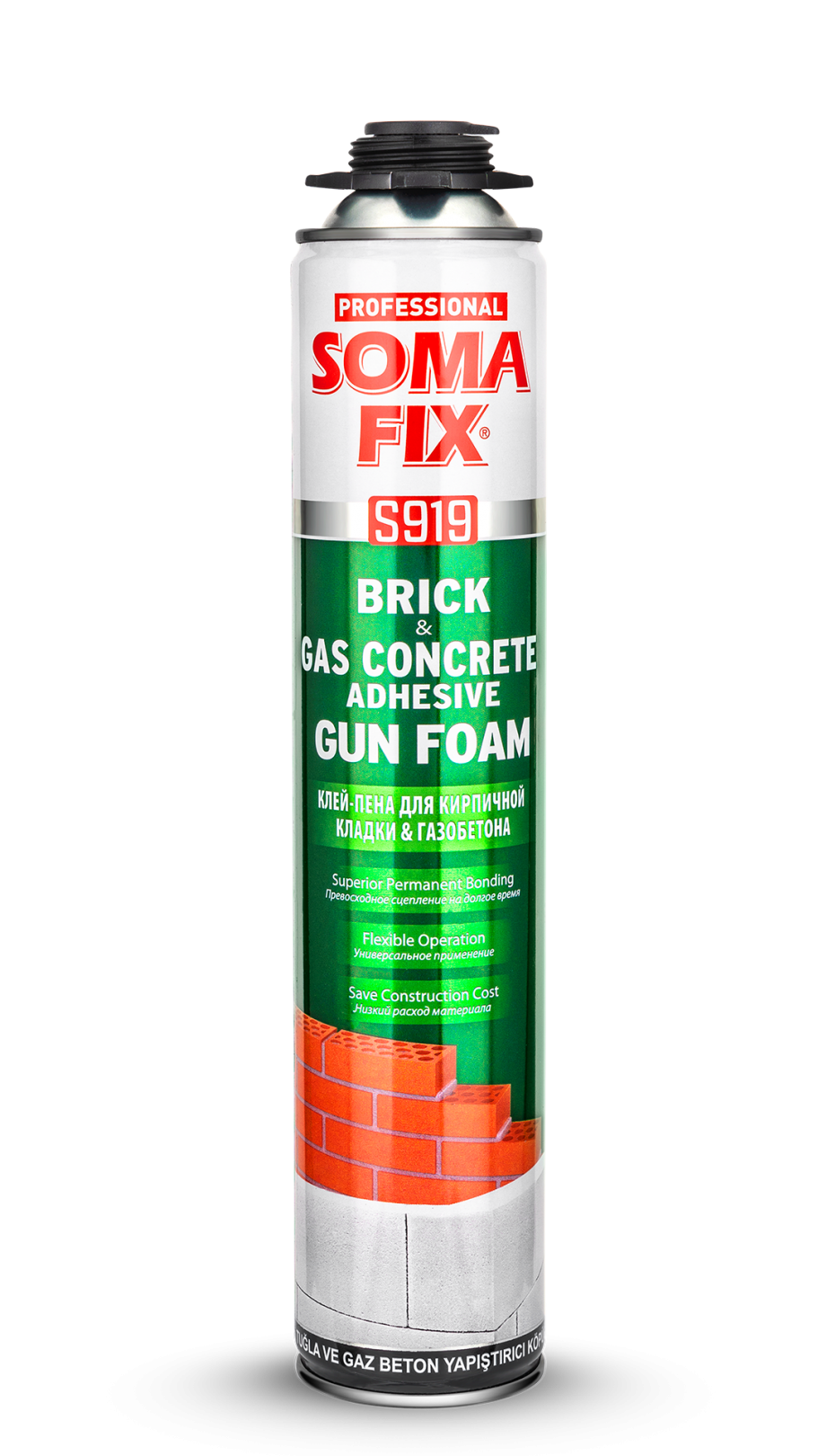 Somafix Tuğla & Gaz Beton Tabancalı Yapıştırıcı Köpük S919 – 750 Ml