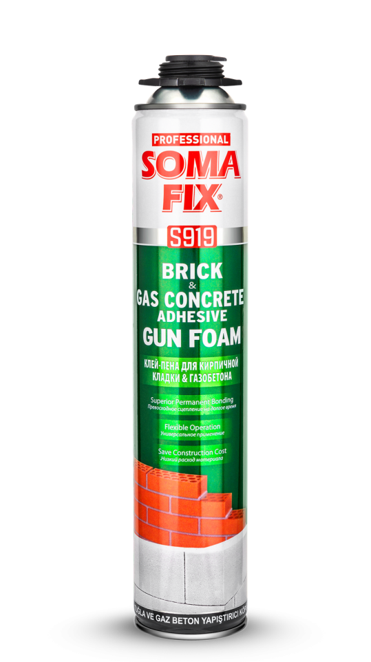 Somafix Tuğla & Gaz Beton Tabancalı Yapıştırıcı Köpük S919 – 750 Ml