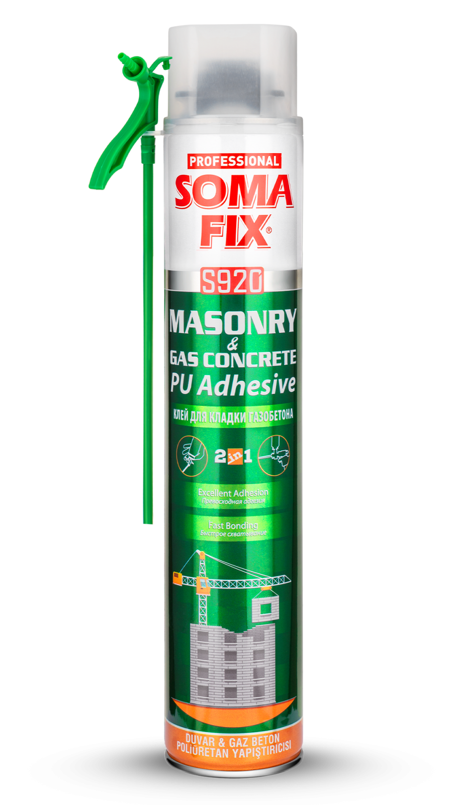 Somafix Tabancalı Duvar & Gaz Beton Poliüretan Yapıştırıcısı 2 In 1 – S920 – 750 Ml