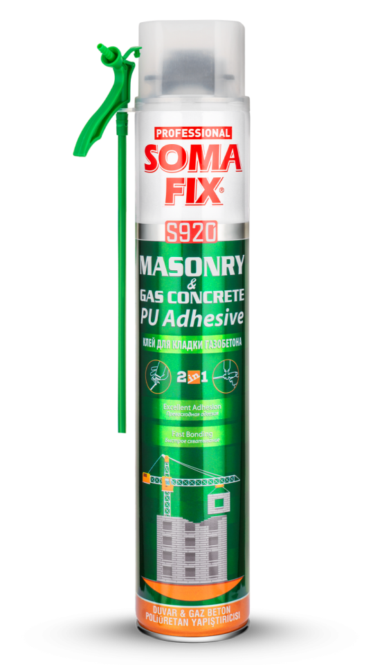 Somafix Tabancalı Duvar & Gaz Beton Poliüretan Yapıştırıcısı 2 In 1 – S920 – 750 Ml