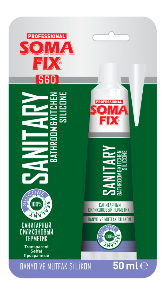 Somafix Banyo Ve Mutfak Tüp Silikon Beyaz Renk S61 – 50 Ml