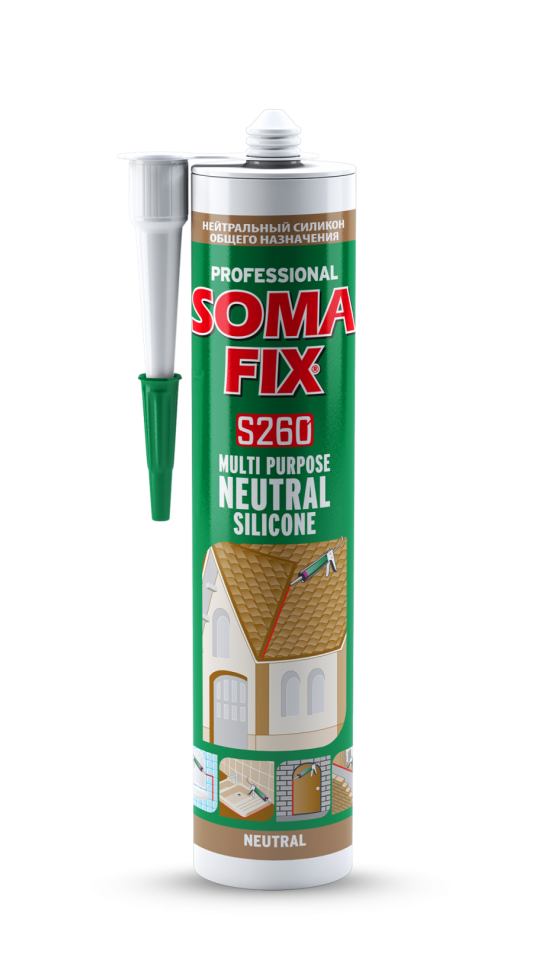 Somafix Genel Amaçlı Nötr Silikon S260 Şeffaf