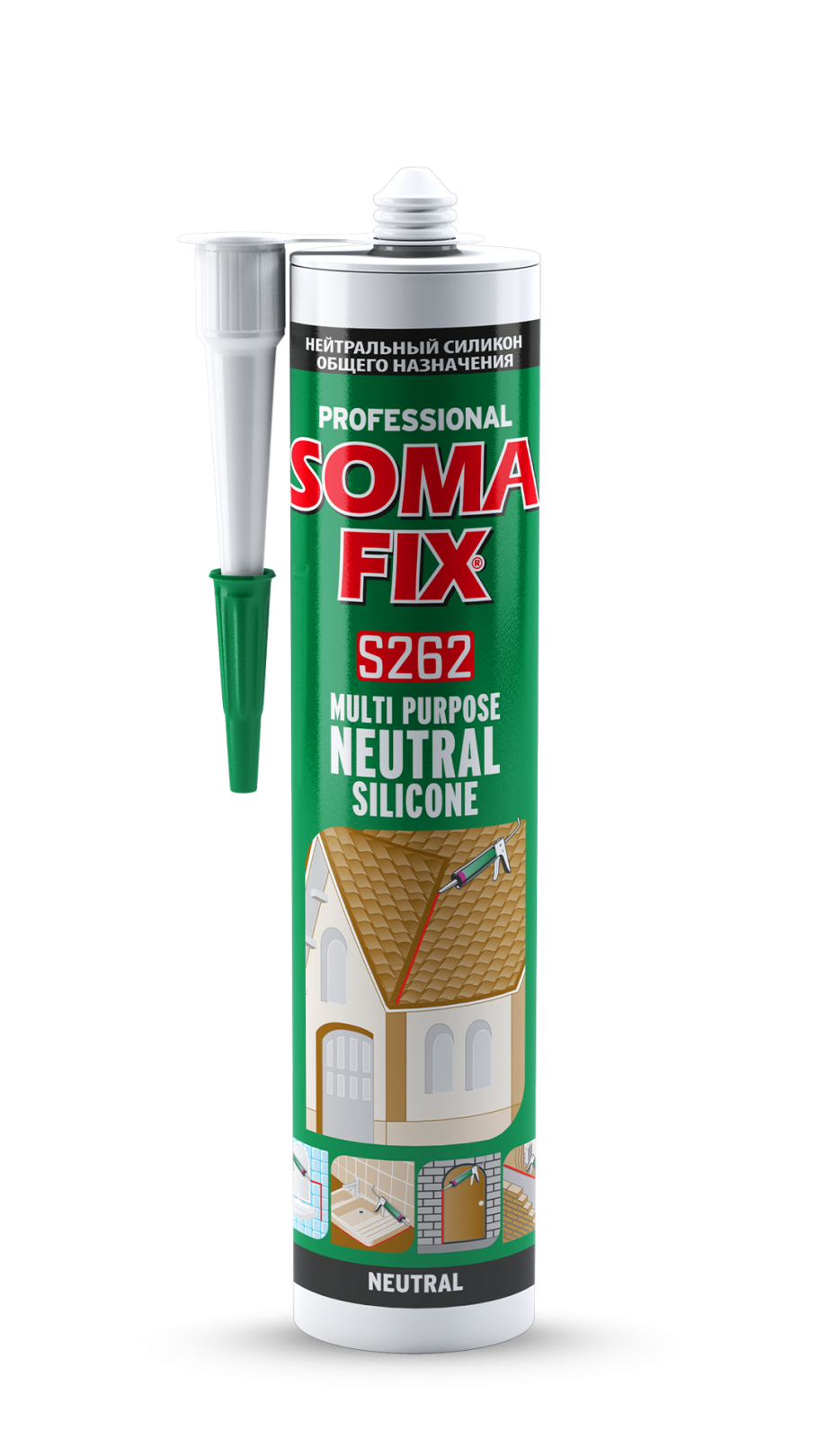 Somafix Genel Amaçlı Nötr Silikon S262 Siyah