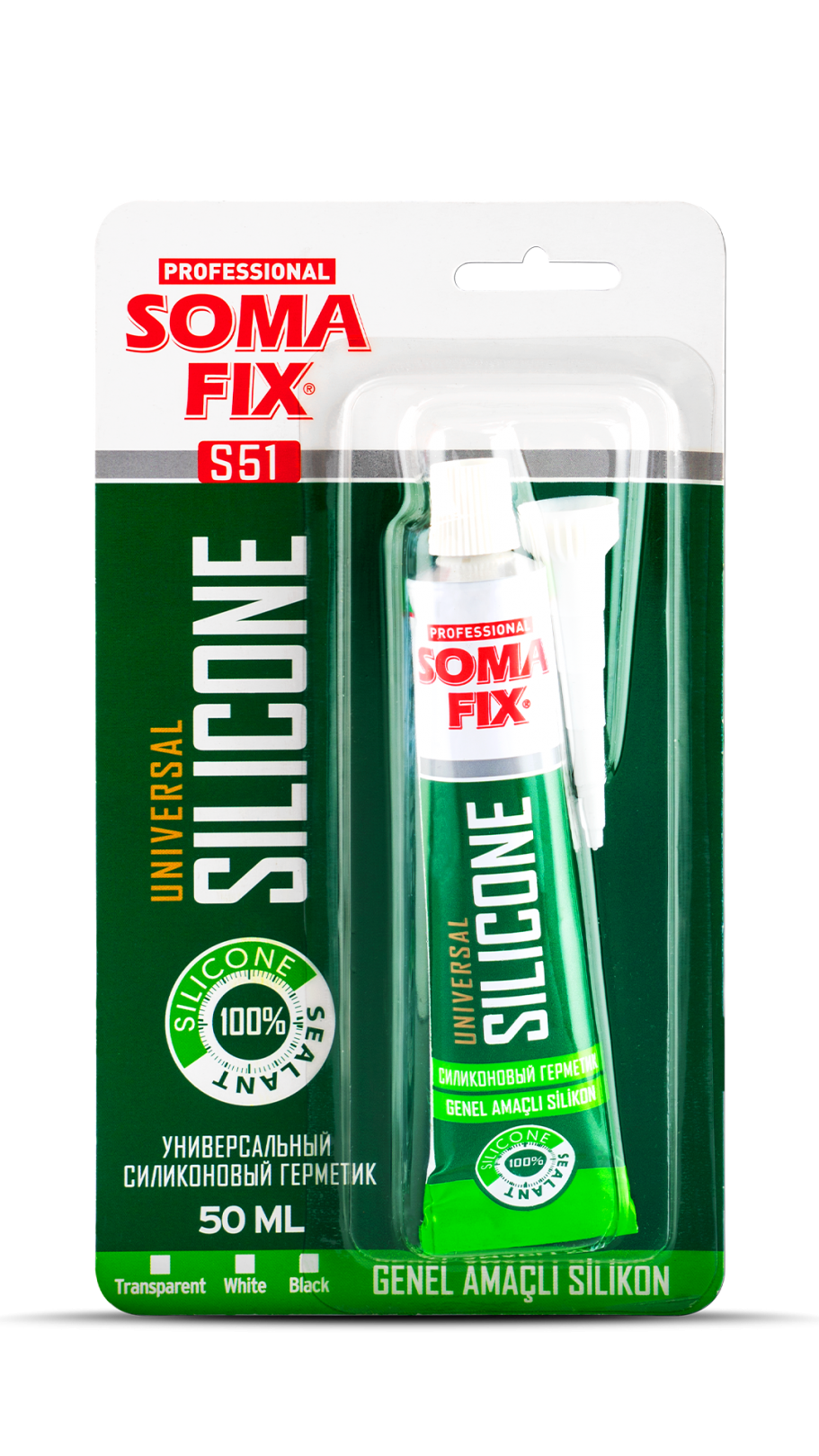 Somafix Genel Amaçlı Tüp Silikon  S50 Şeffaf