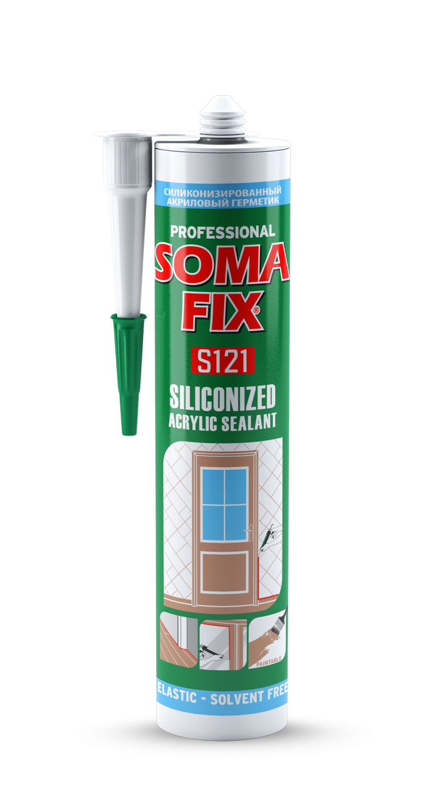 Somafi̇x Akri̇li̇k Si̇li̇koni̇ze Masti̇k – S123  Kahverengi  500 G