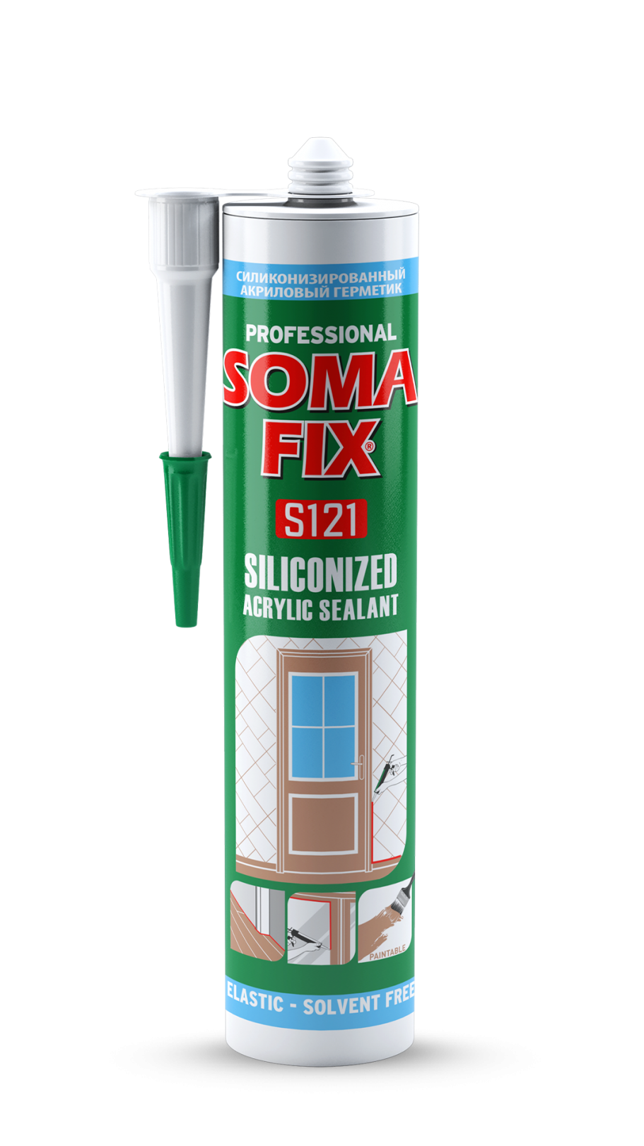 Somafi̇x Akri̇li̇k Si̇li̇koni̇ze Masti̇k – S125  Bej  500 G