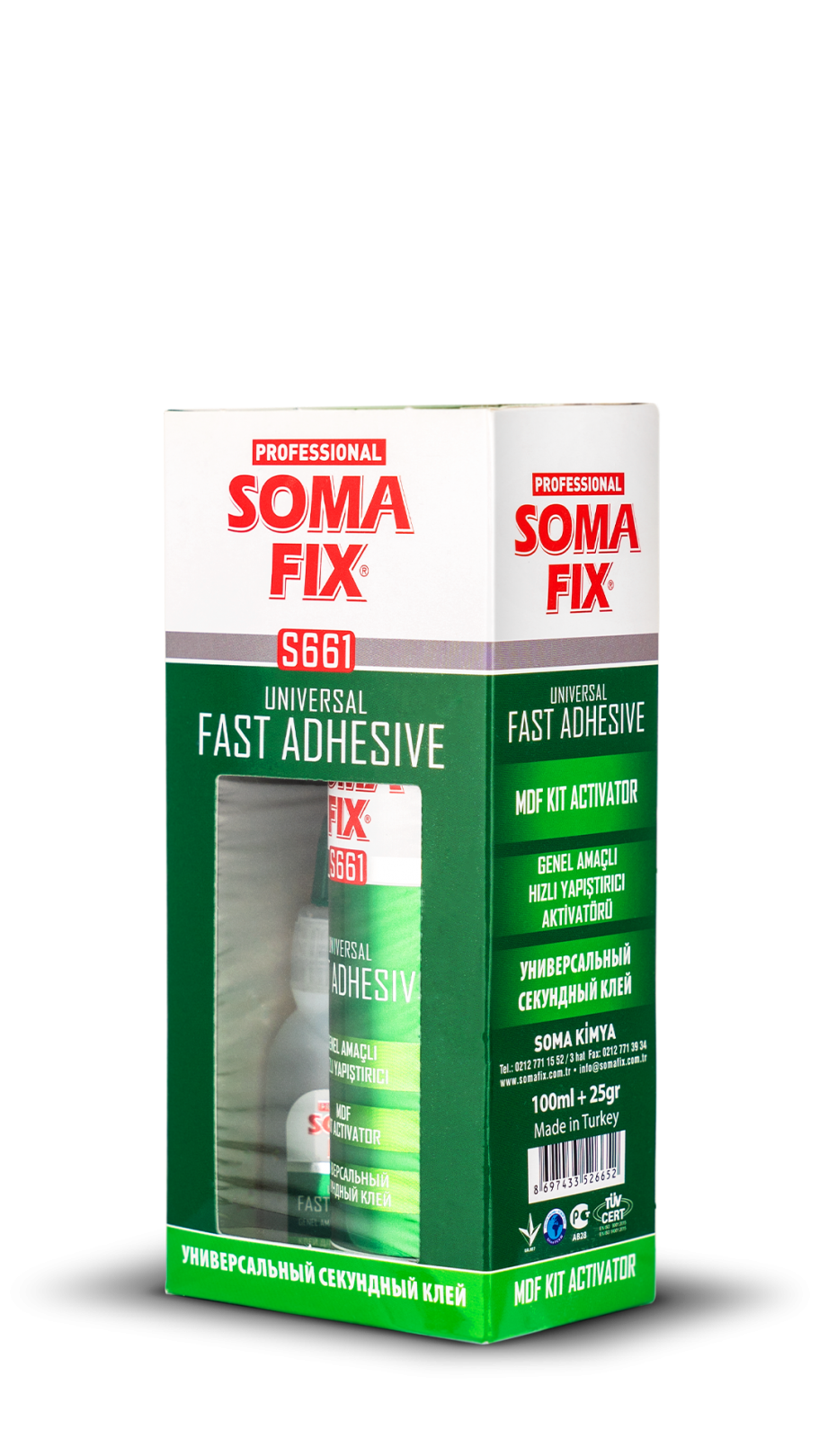 Somafıx S661 Genel Amaçlı Hızlı 100 Ml + 25 Gr Yapıştırıcı Seti