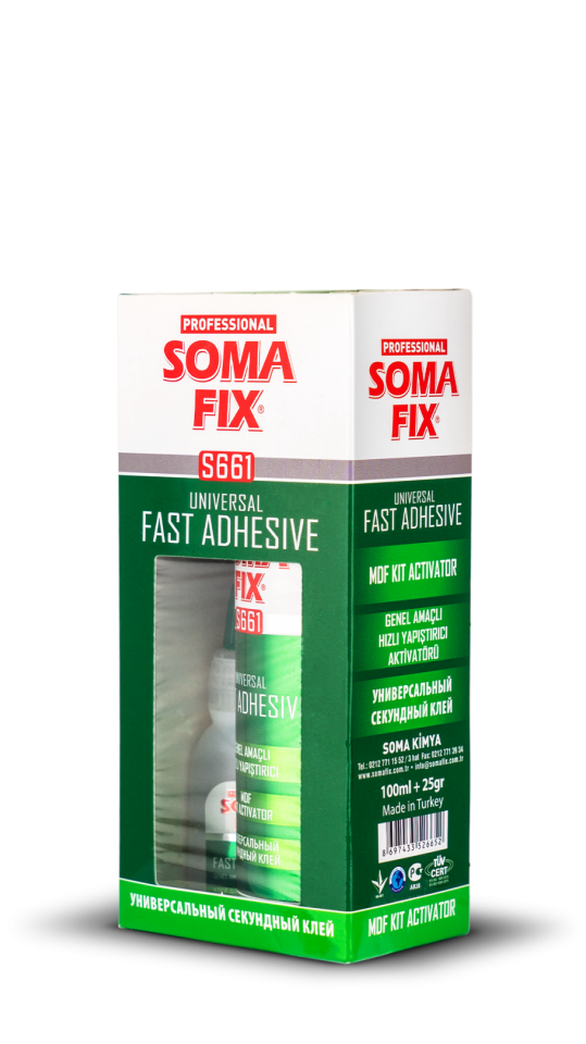 Somafıx S661 Genel Amaçlı Hızlı 100 Ml + 25 Gr Yapıştırıcı Seti