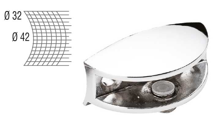 Oval Etejer Ø32Mm Ø42Mm Boruya Monte Max 10 Mm Krom