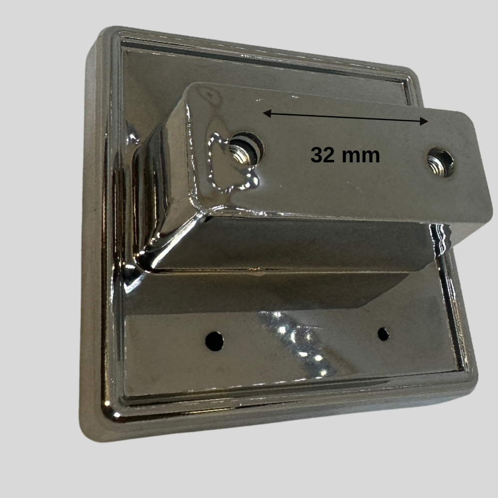Kare Plastik Kulp 60 x 60 mm | 32 mm Delik Aralıklı Mobilya Kulpu