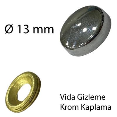 Compact Ø13 mm Vida Gizleme Kapağı Krom Kaplama – Zamak Vida Kapama Kapağı