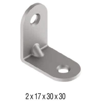 Metal Oval L Gönye  (2  X 17 X 30 X 30 ) Çinko