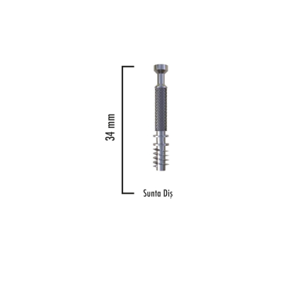 Minifix Mili 34 mm Sunta Diş Çinko 