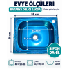 40 × 50 cm Tek Hazneli Evye – Batarya Deliği Sağda, Sifon Dahil
