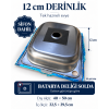40 × 50 cm Tek Hazneli Evye – Batarya Deliği Solda, Sifon Dahil