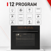 Alveus 12 Programlı 76 L XXL Ankastre Fırın – Turbo Fanlı ve Airfry Tepsili Siyah