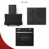 ALVEUS SET 3 ECO Siyah Cam 3’lü Ankastre Set