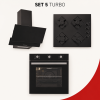 ALVEUS SET 5 TURBO Siyah Cam 3’lü Ankastre Set