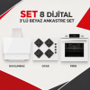 ALVEUS SET 8 DİJİTAL 3'lü Beyaz Cam Ankastre Set