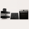 ALVEUS SET 9001 S 3'lü Siyah Cam ve Inox Ankastre Set