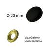 Compact Ø20 mm Vida Kapama Kapağı Siyah – Zamak Gövde Statik Boyalı Vida Gizleme Kapağı