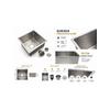 Compact Ankastre İnox Mutfak Evyesi 40x45 cm – SUS304 Paslanmaz Çelik – 1 mm Kalınlık – 20 cm Derin Hazne