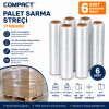 Compact Palet Sarma Streçi 17 Mikron 1950 gr (1450 gr Net) Şeffaf 190-200 Metre 6'lı Paket