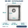 DE-501 Tezgâh Üstü Tek Hazneli Evye – Sifon Dahil