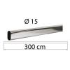 OSENA Ø15 mm 300 cm (3000 mm) Krom Metal Askı Borusu | Mutfak Fincan Askı Sistemi Borusu | Dolap Altı Bardak ve Kupa Askılık Borusu